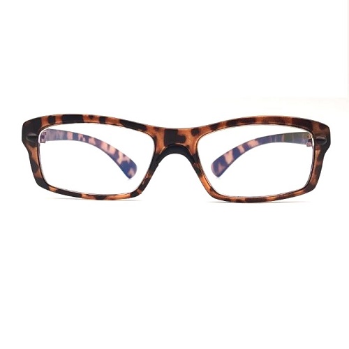 老眼鏡 - 鼻パッド付きスクエアレンズとブルーレイカットレンズ