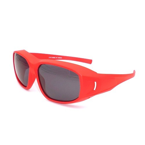 オーバースペック偏光サングラス、サングラスの上にフィット、サイドレンズ付きのスクエアレンズ、説明メガネの上に完璧にフィット-J1312