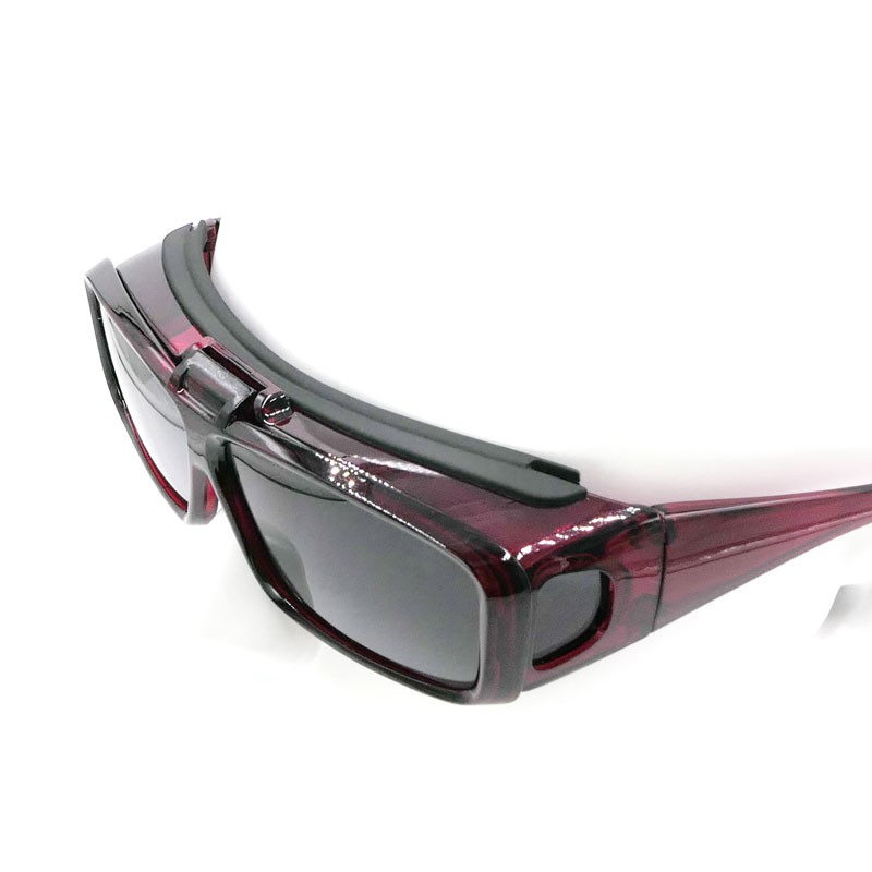 サイドレンズ付きサンカバー、サイドレンズ付きフリップアップレンズ フィットオーバーサングラス